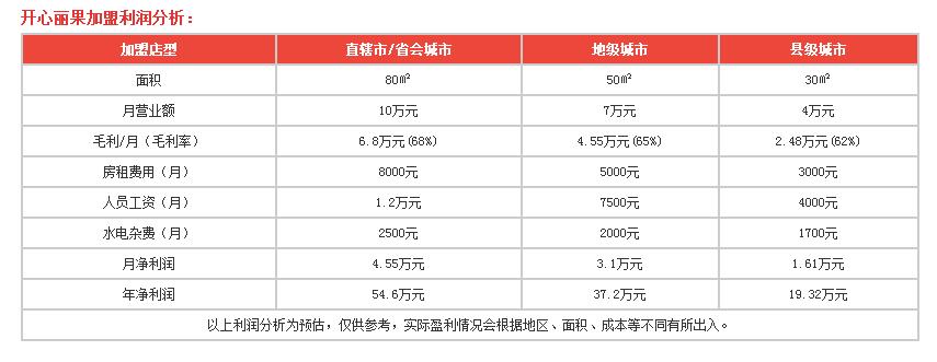 開心麗果盈利分析